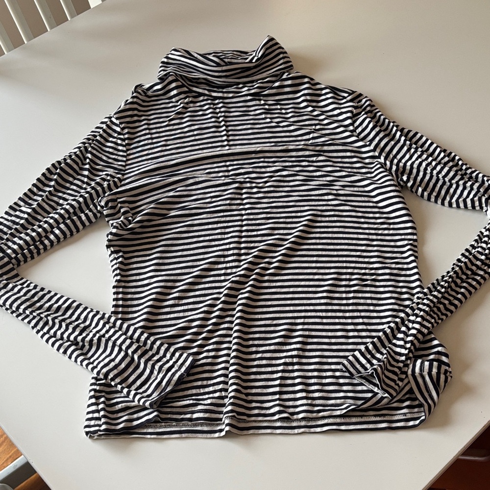 H&M Navy and White Striped Top